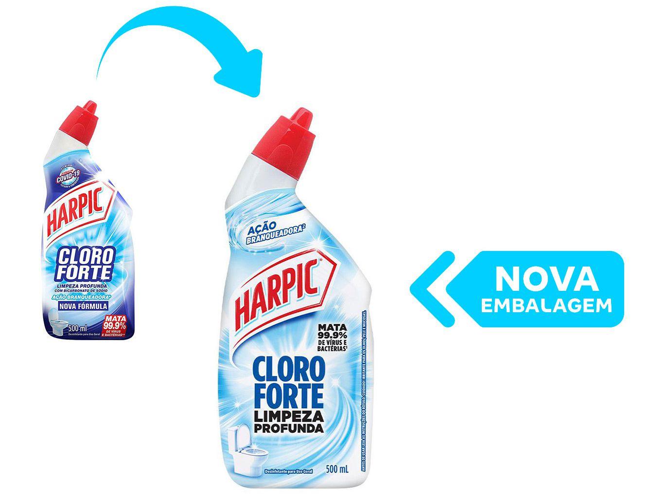 Desinfetante Líquido para Banheiro Cloro Forte Limpeza Profunda 500ml
