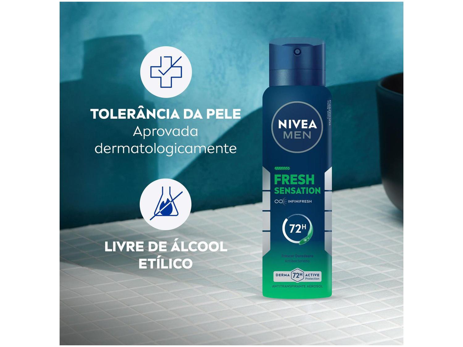 Desodorante Aerosol Antitranspirante Nivea Men Fresh Sensation Masculino 72 horas 150ml