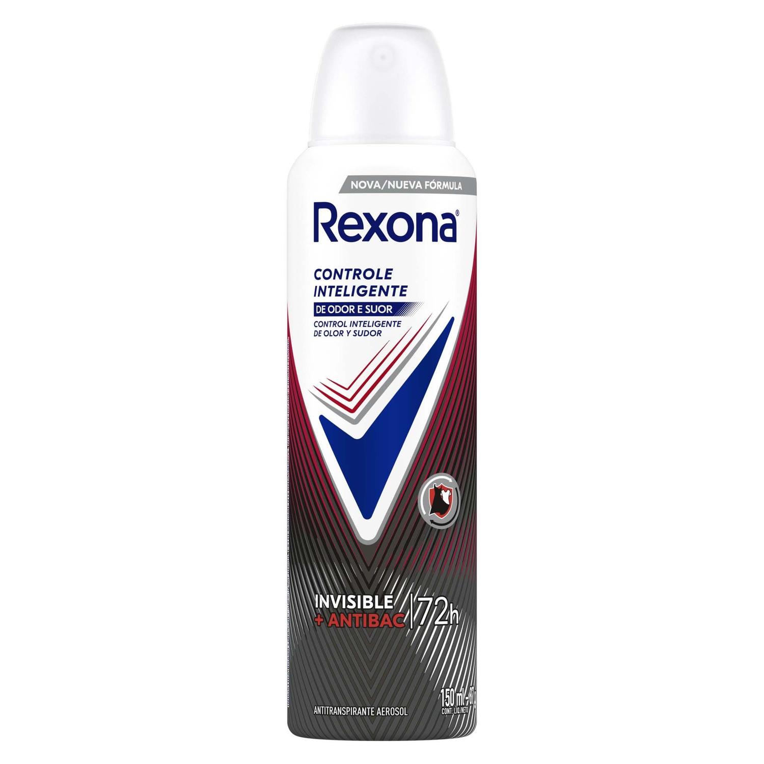 Desodorante Aerossol Antitranspirante Rexona Antibacterial + Invisible Feminino Proteção 72 Horas 150ml