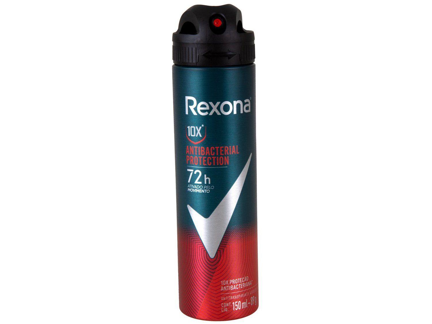 Desodorante Aerossol Antitranspirante Rexona Antibacterial Protection Masculino 150ml