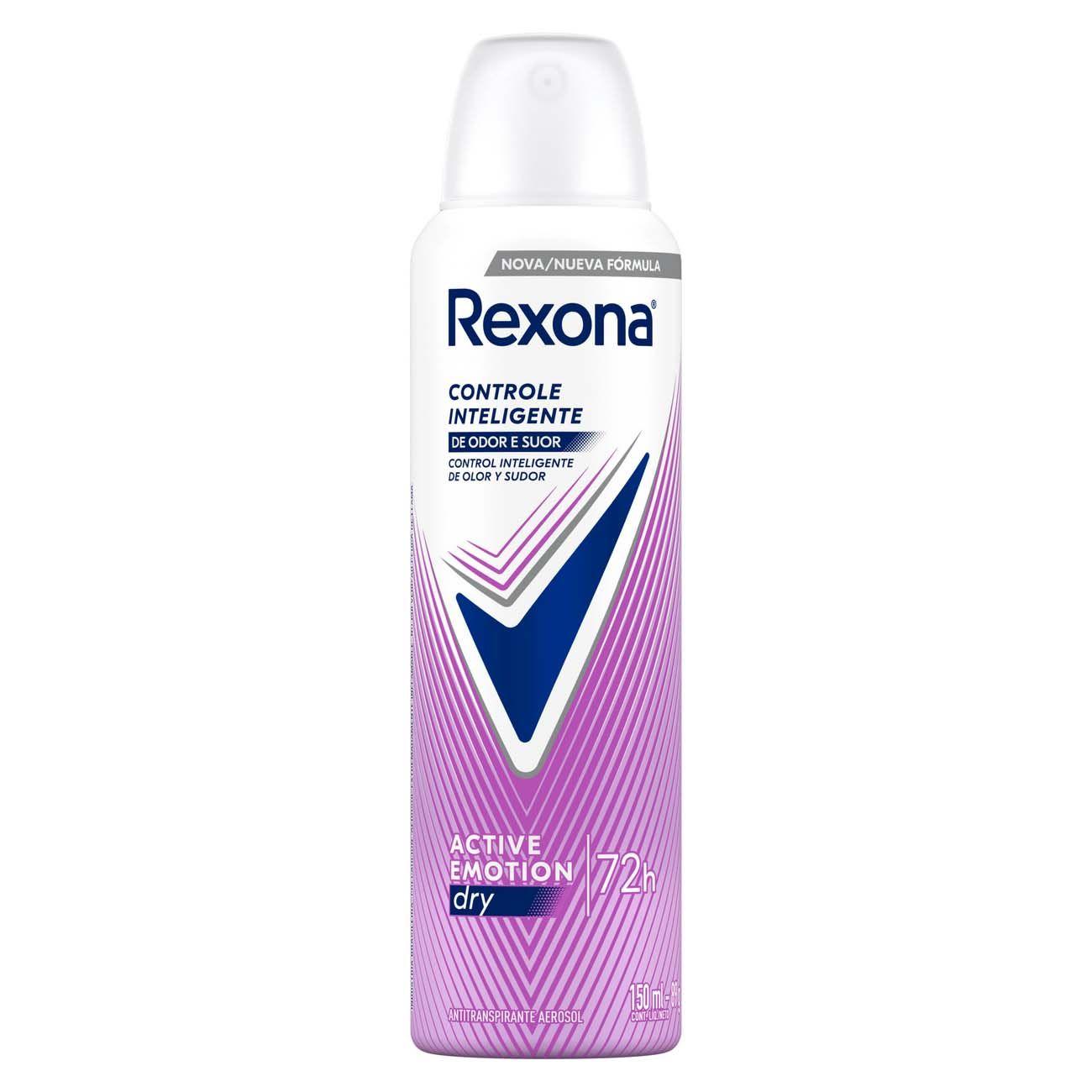 Desodorante Antitranspirante Aerosol Rexona Active Emotion 72 Horas 150ml