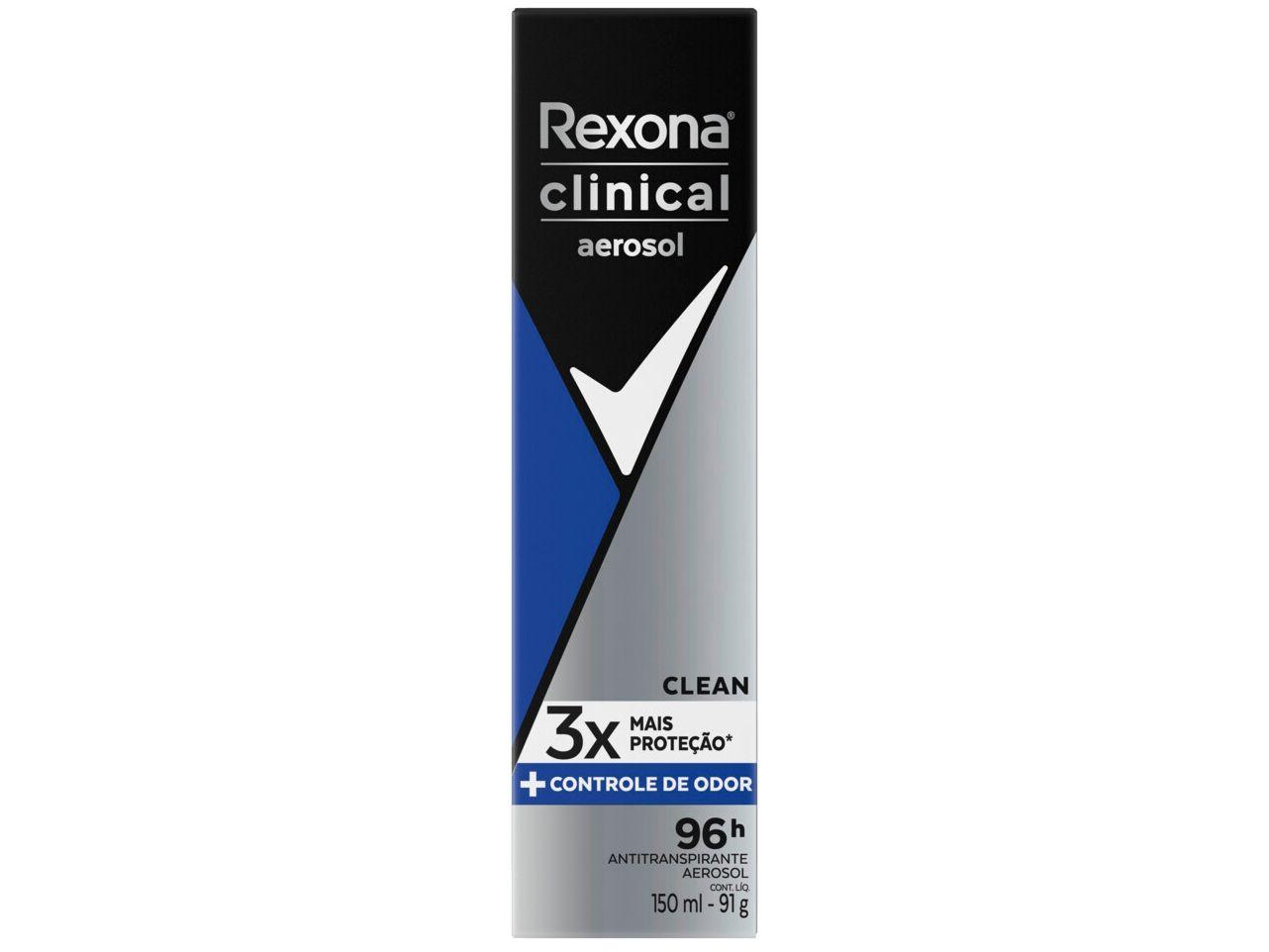 Desodorante Antitranspirante Aerosol Rexona Men Clinical Clean 150ml