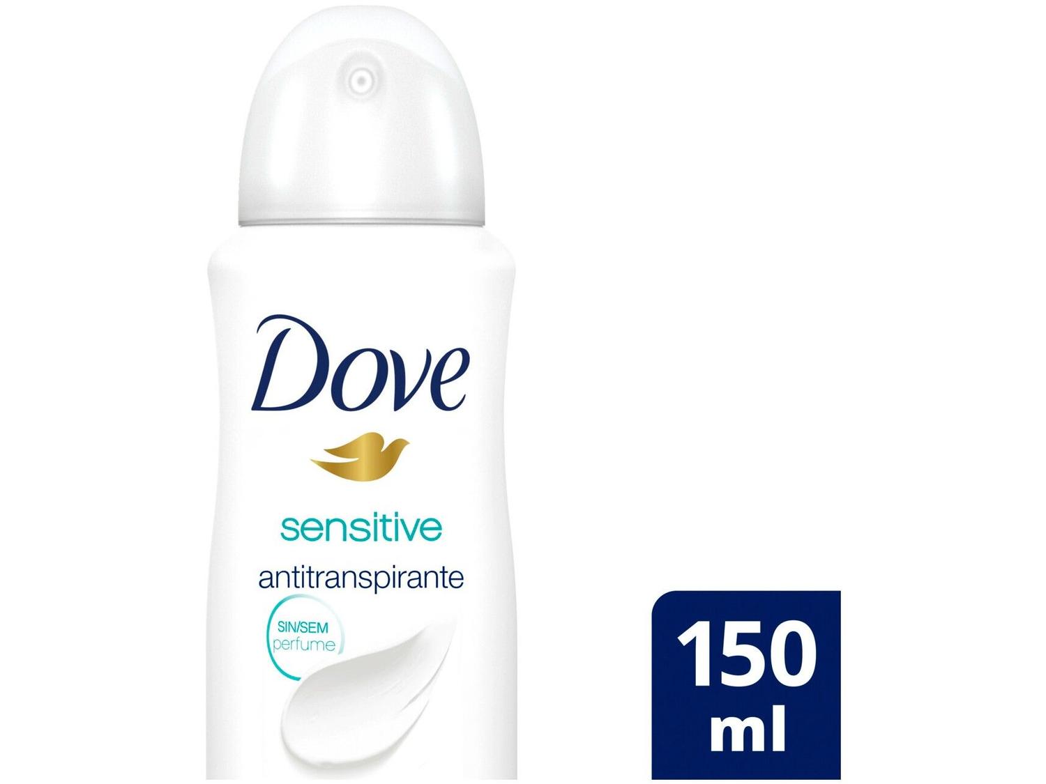 Desodorante Antitranspirante Aerossol Dove Sensitive 48 Horas sem Perfume 150ml