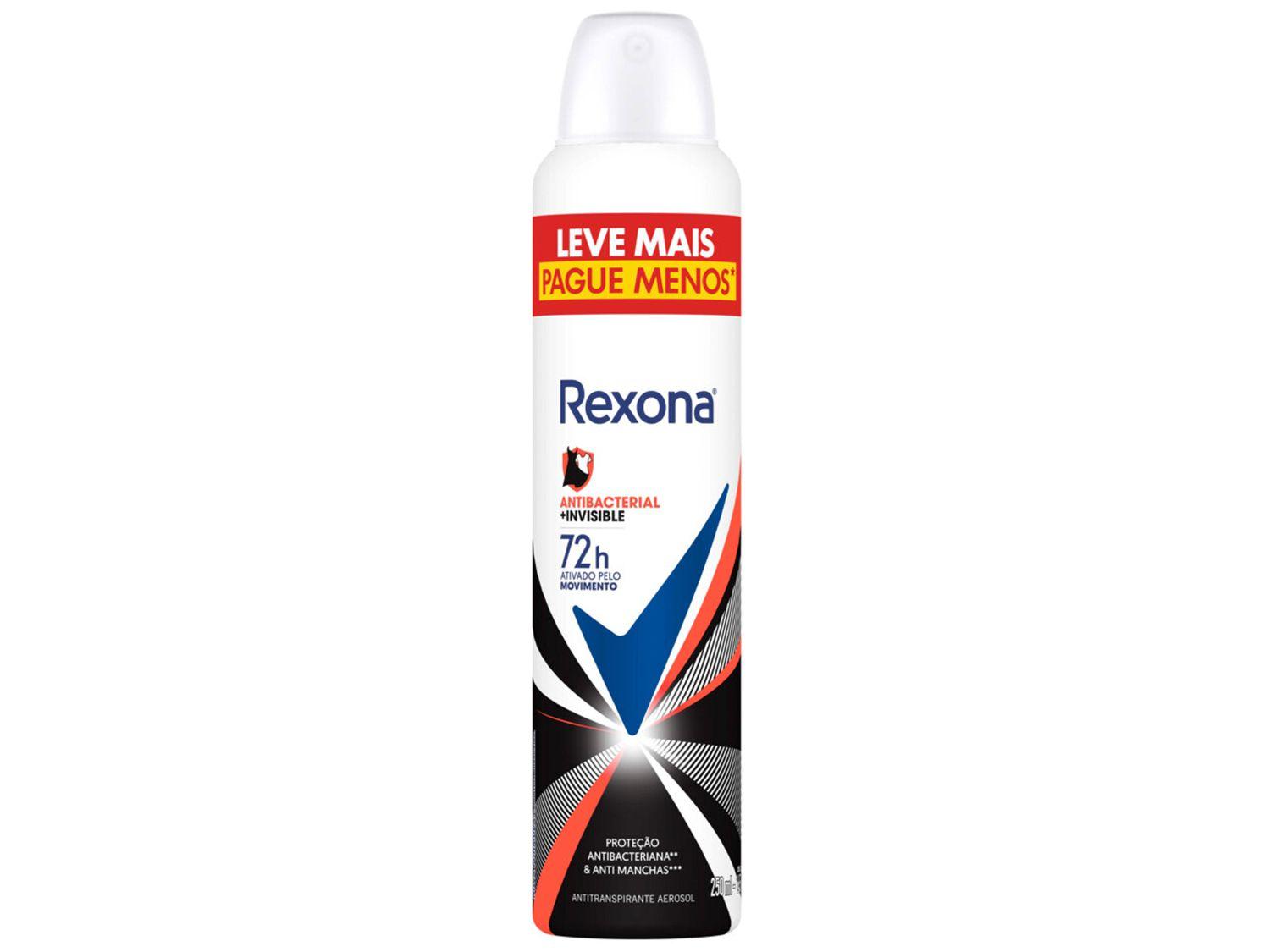 Desodorante Antitranspirante Aerossol Rexona Antibacterial+Invisible 250ml
