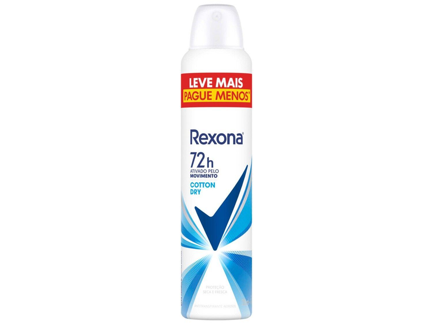 Desodorante Antitranspirante Aerossol Rexona Cotton Dry Feminino 72 Horas 250ml