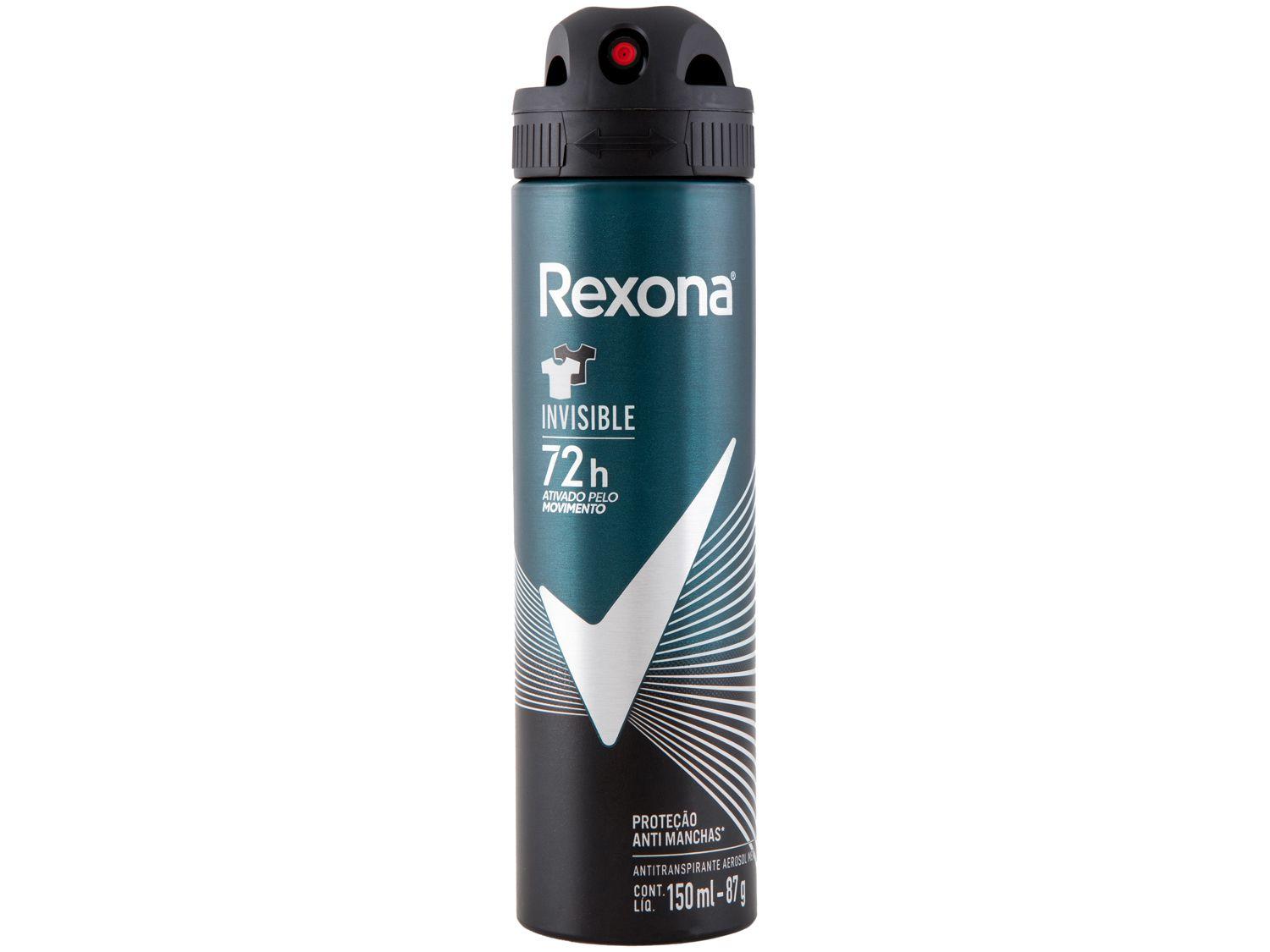 Desodorante Antitranspirante Aerossol Rexona Invisible Anti-manchas ...