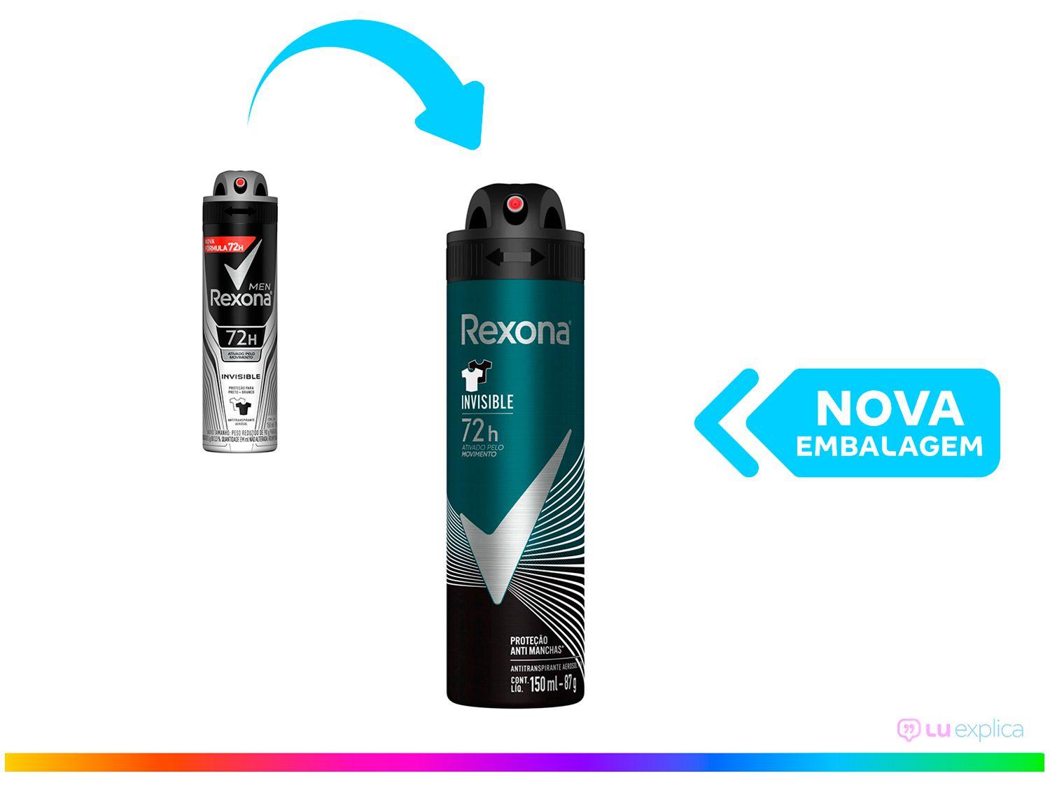 Desodorante Antitranspirante Aerossol Rexona Invisible Anti-manchas ...