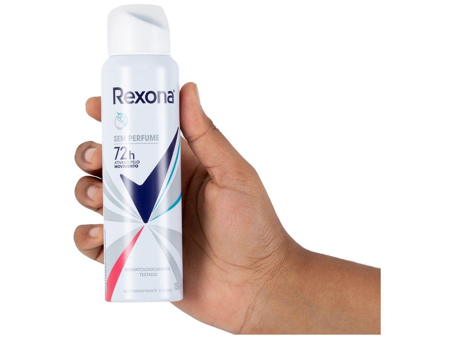 Desodorante Antitranspirante Aerossol Rexona sem Perfume Feminino 72 Horas 150ml