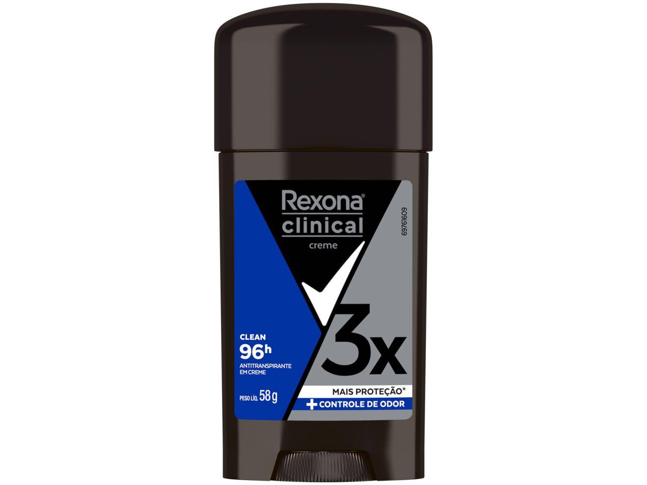 Desodorante Antitranspirante Creme Rexona Clinical Clean 96 Horas Original 58g