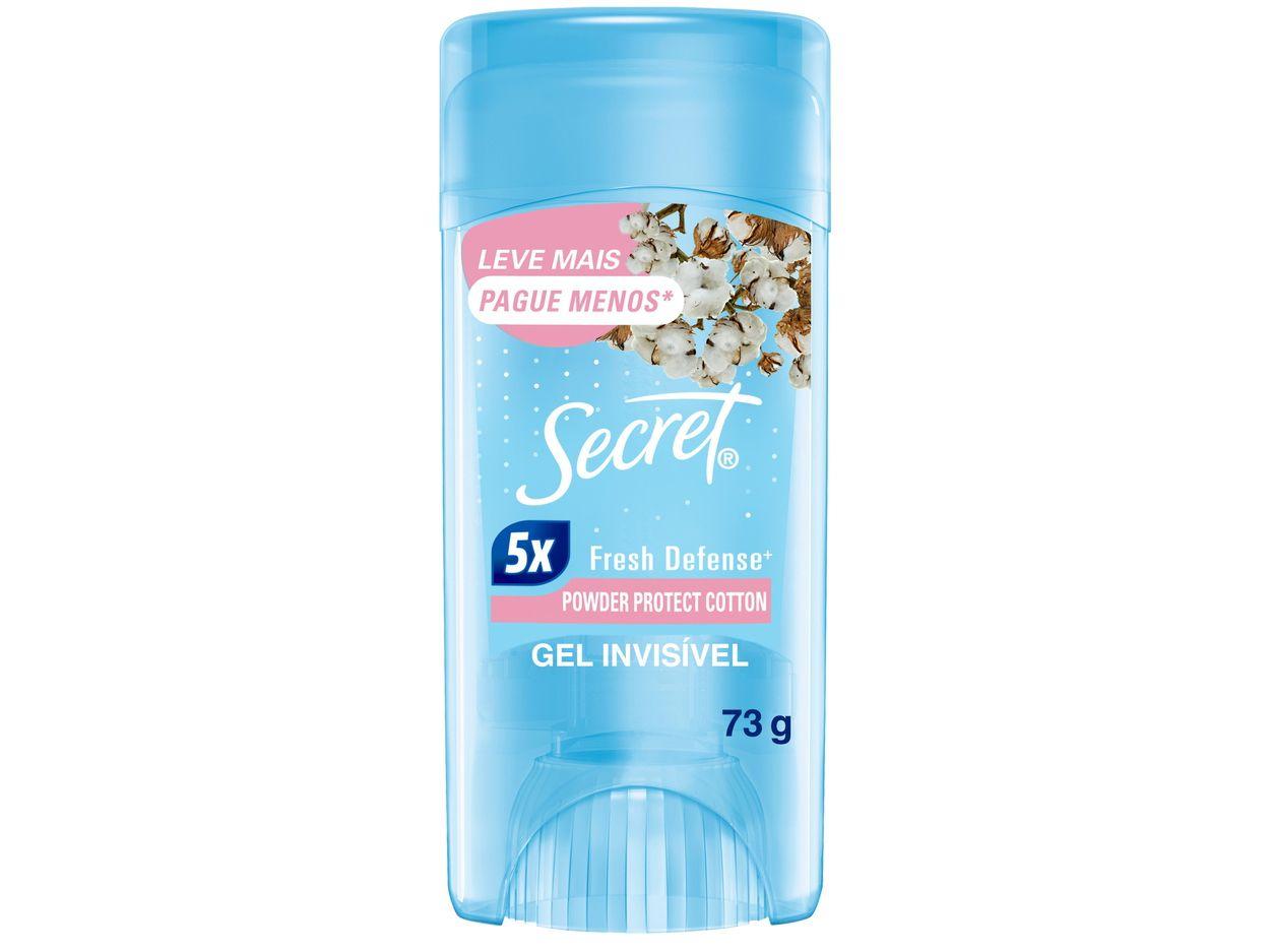 Desodorante Antitranspirante em Gel Secret Powder Protect Cotton Fresh Defense Algodão 73ml