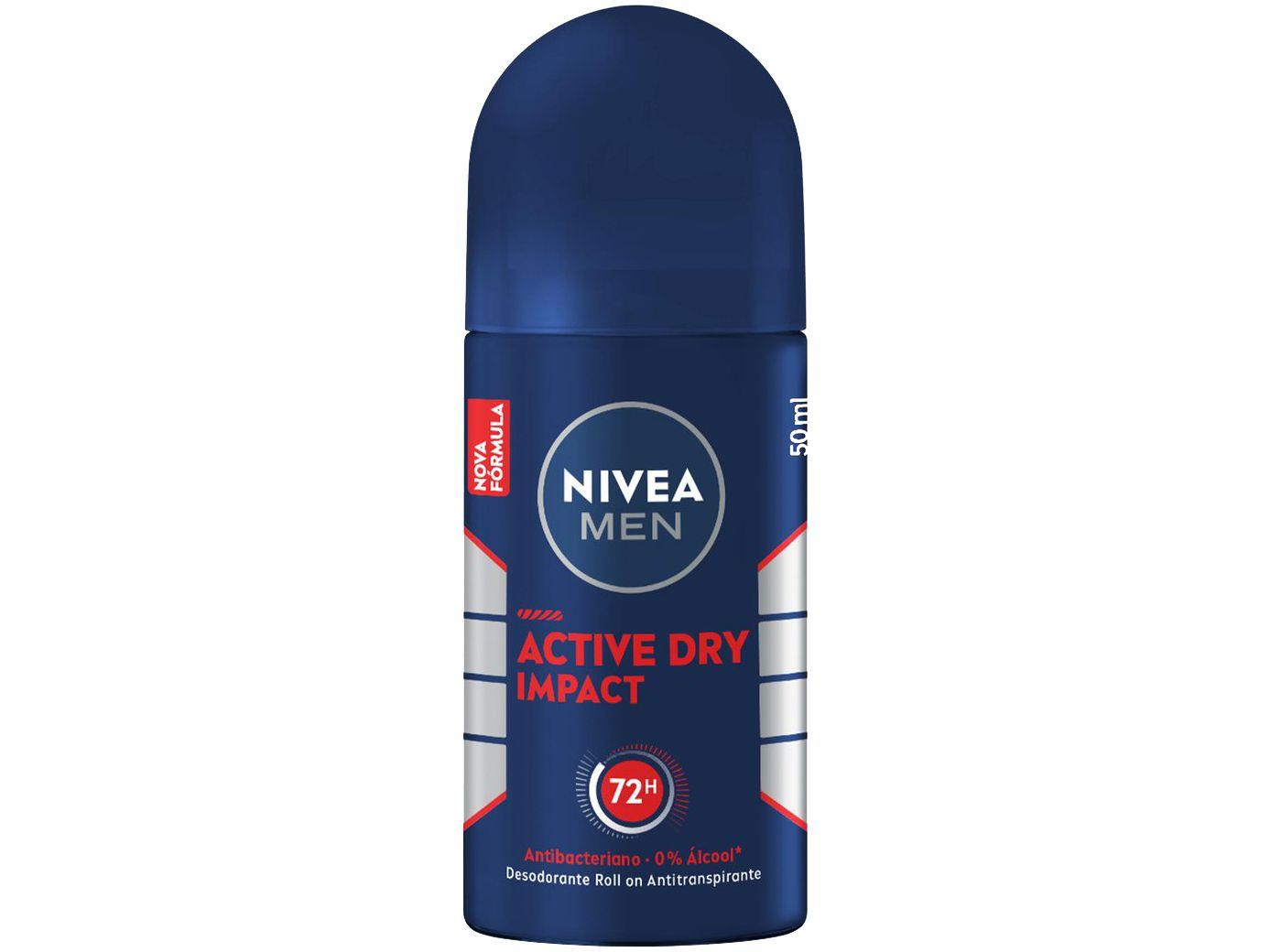 Desodorante Antitranspirante Roll On Nivea Men Active Dry Impact Masculino 50ml