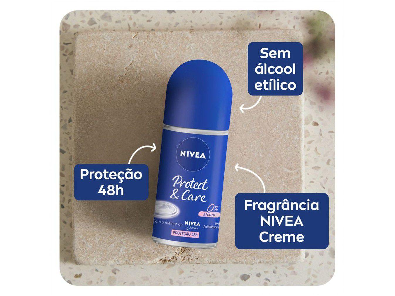 Desodorante Antitranspirante Roll On Nivea Protect & Care Feminino 50ml