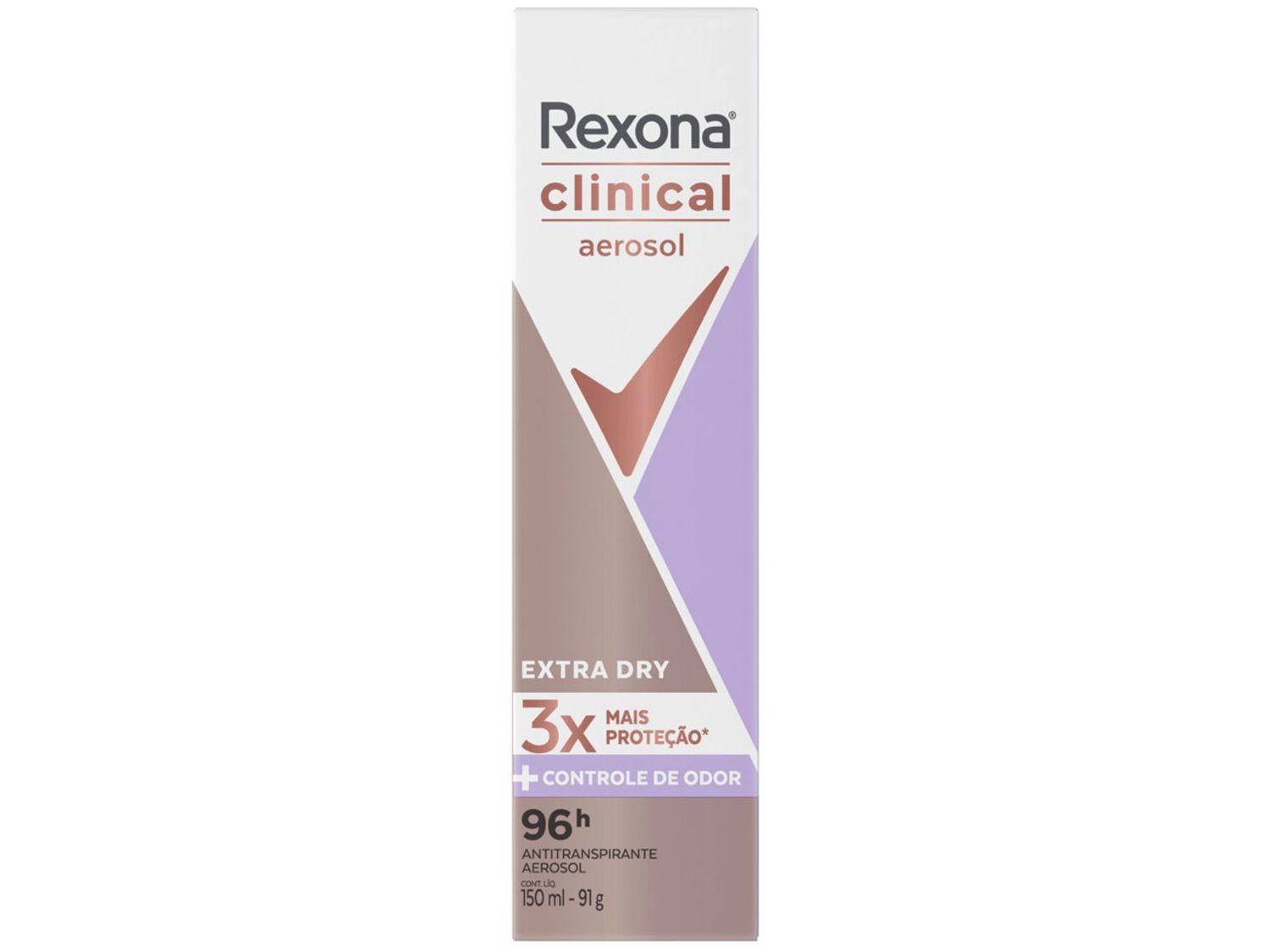 Desodorante Rexona Clinical Extra Dry Aerossol Antitranspirante Feminino 150ml