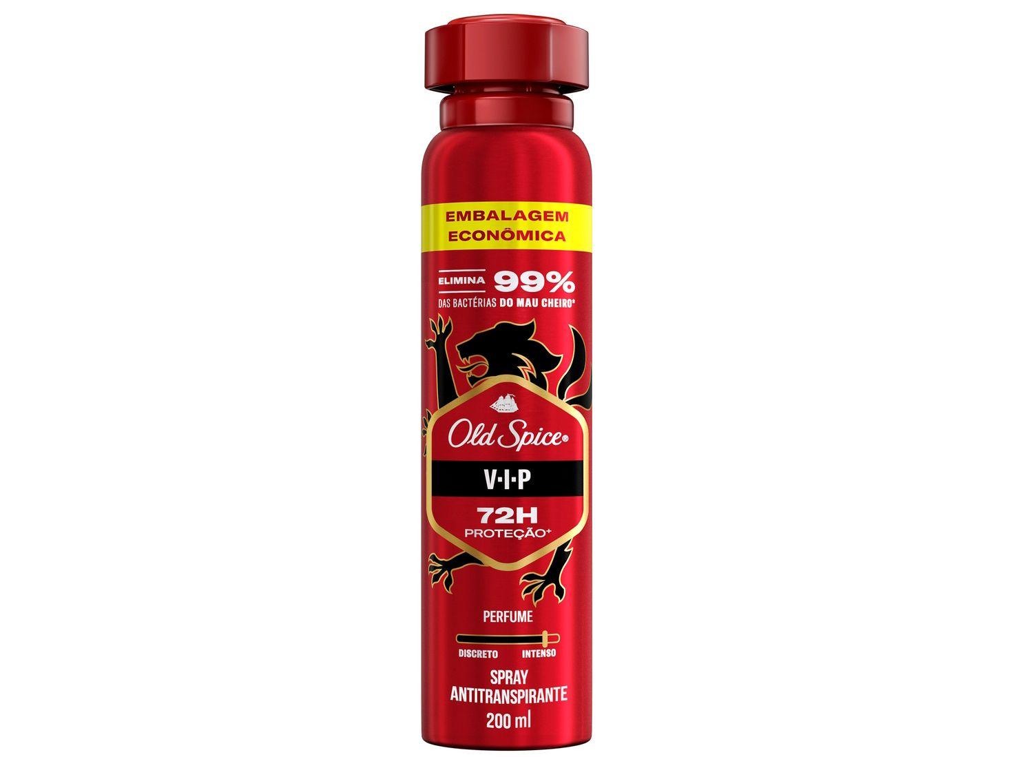 Desodorante Spray Antitranspirante Old Spice VIP Masculino 72 Horas 200ml