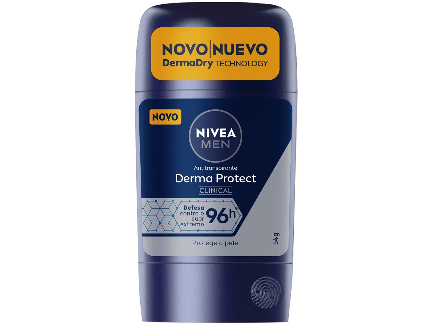 Desodorante Stick Antitranspirante Nivea Men Clinical Derma Protect Masculino 96 horas 54g