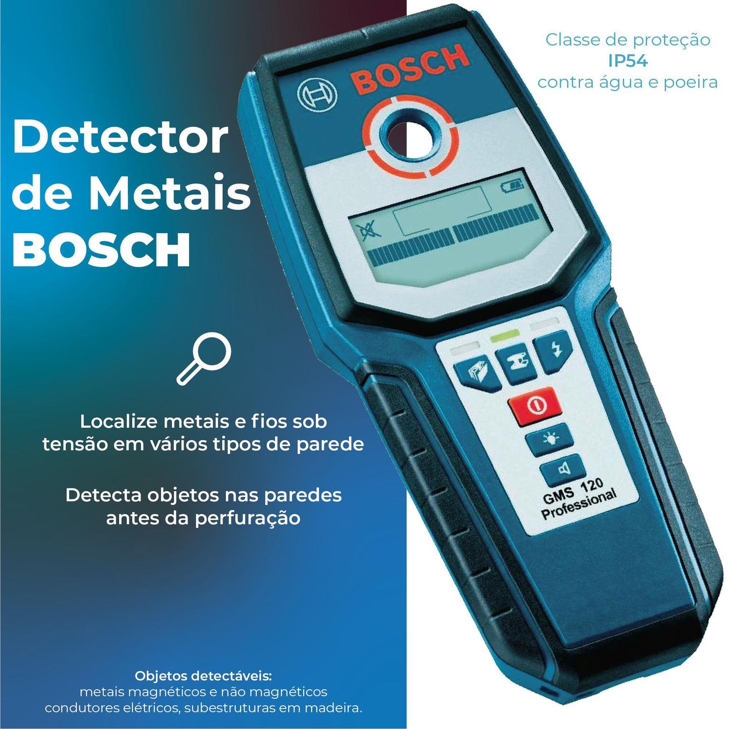 Detector De Metais Bosch Profissional Gms 120 - Detector de Materiais ...