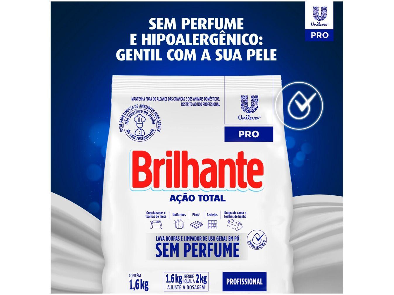 Detergente em Pó Brilhante Profissional Ação Total 1,6kg