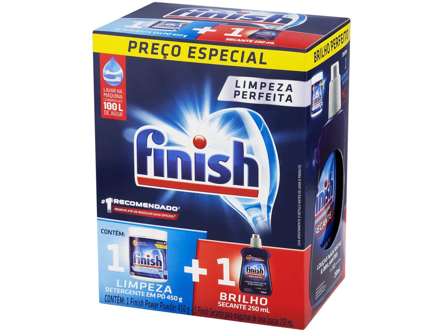 Detergente em Pó Concentrado para Lava-louças Finish sem Perfume Advanced Power Powder 450g com Secante