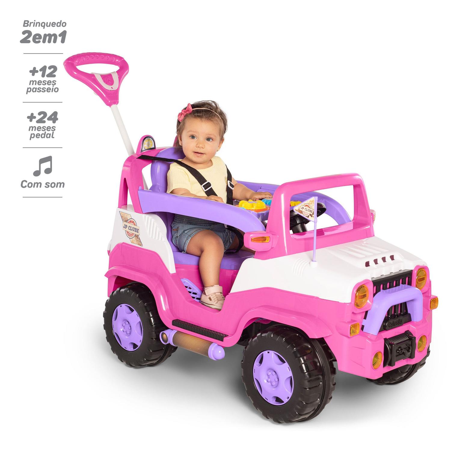 Diipi jipe calesita passeio e pedal rosa - cod 1028 - Mini Veículos -  Magazine Luiza