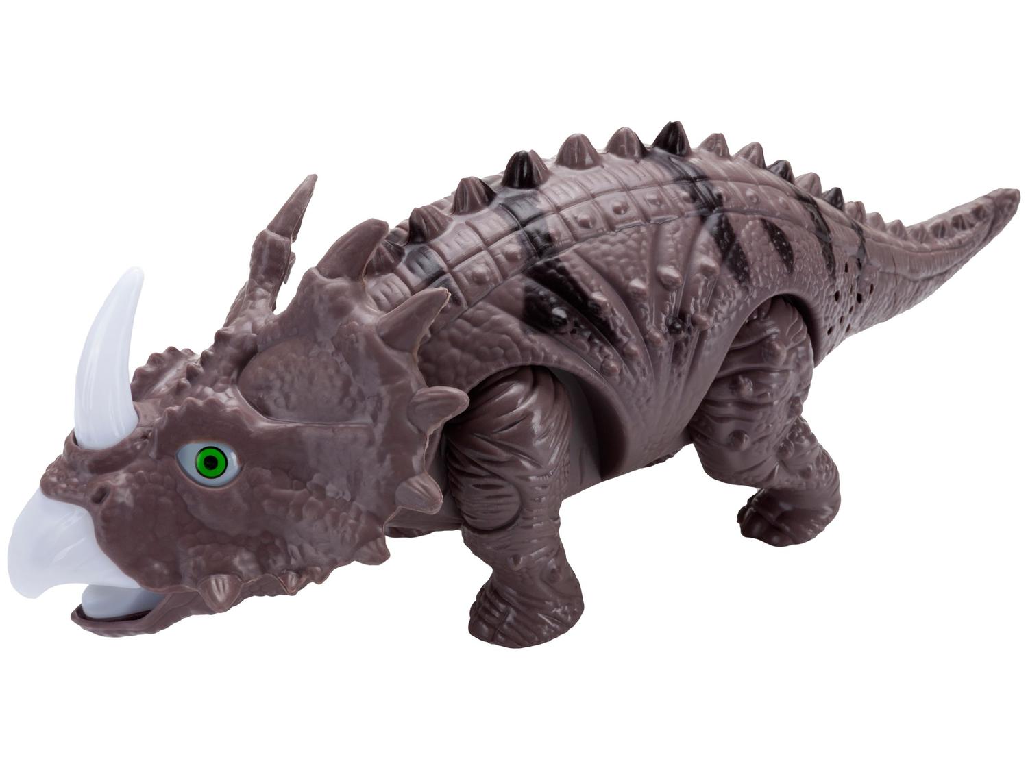 Dinossauro Triceratops Emite Som e Luz 10cm