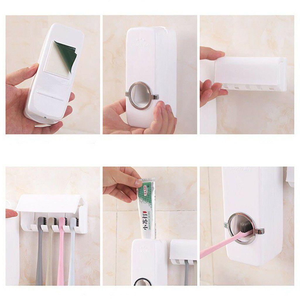 Dispenser Aplicador Creme Dental Pasta Dente Suporte Escovas