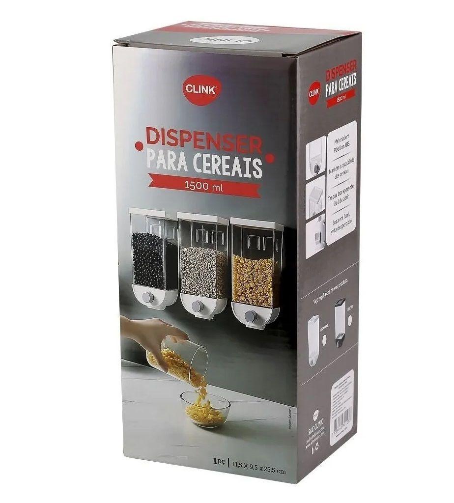 Dispenser para Cereais Alimentos Profissional 1500ml Clink Branco