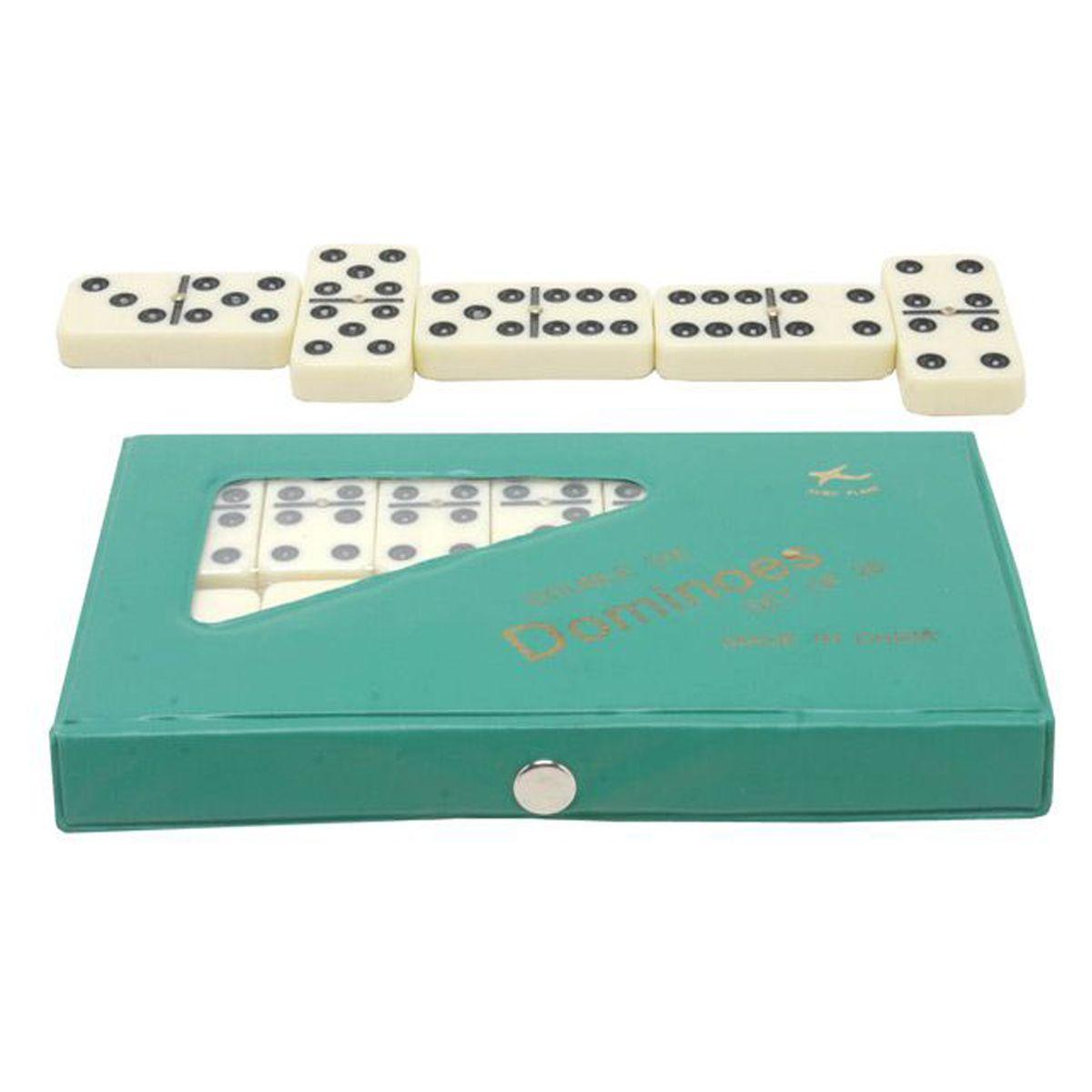 Jogo Domino de Osso Profissional Com Estojo de Madeira 28 Peças