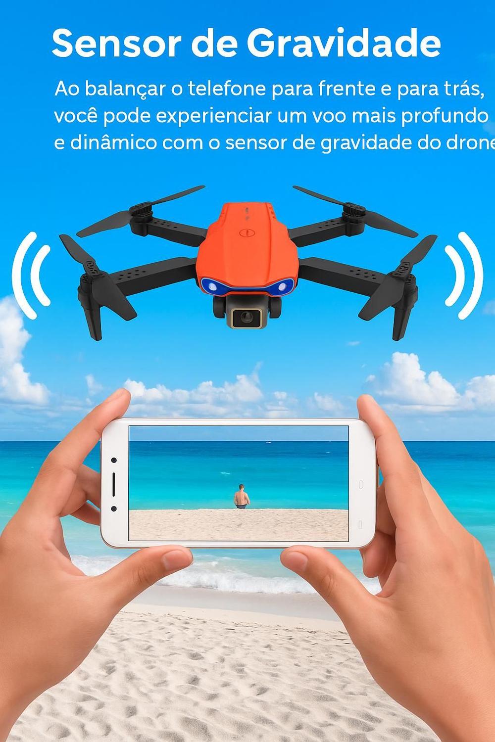 Imagem de Drone Profissional com Câmera 4K K3 Pro Estabilidade Voo 360 Wifi FPV Modo sem Cabeca Gestos para Fotos Capturas Aereas