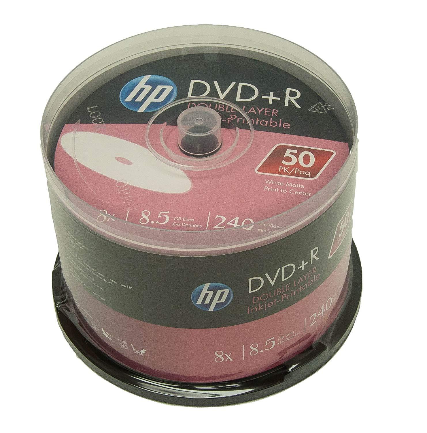 DVD HP Printable Dual Layer 8.5Gb tubo com 50 unidades DVD Virgem
