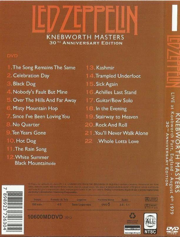 Dvd led zeppelin knebworth 30 anniversary edition duplo