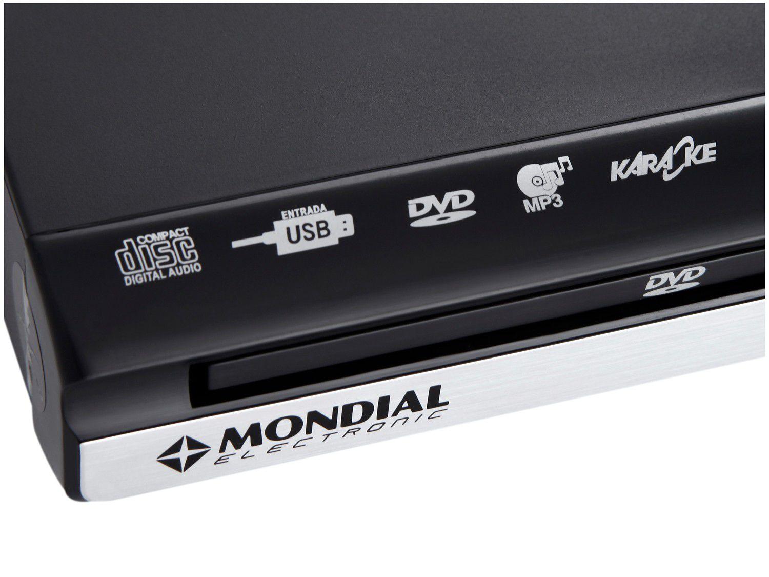 DVD Player Mondial D-15 com Karaokê Ripping USB