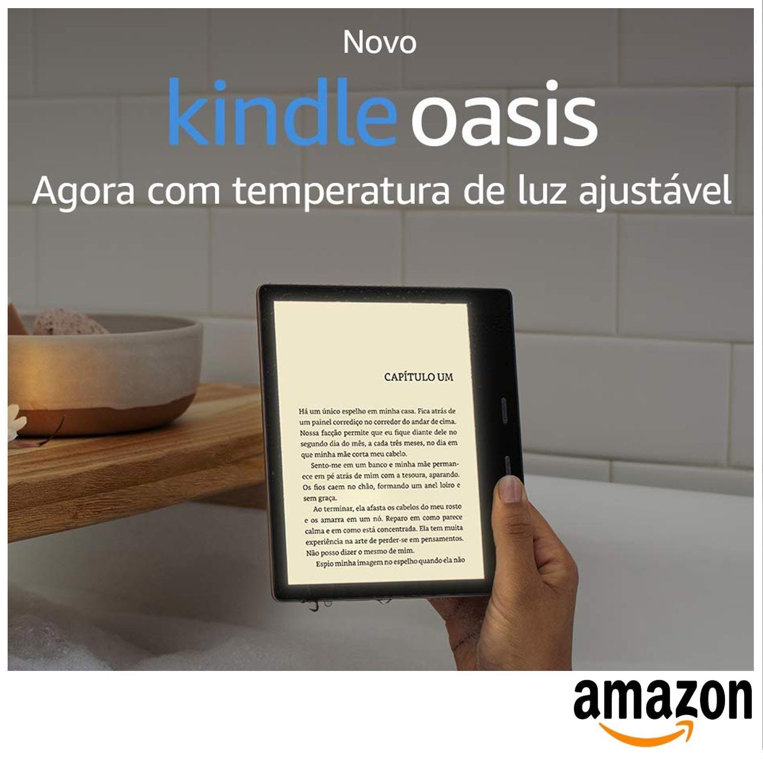 E-reader Amazon Novo Kindle Oasis com 7, Wi-Fi, 32GB, Preto E-reader Amazon Novo Kindle Oasis com 7, Wi-Fi, 32GB, Preto