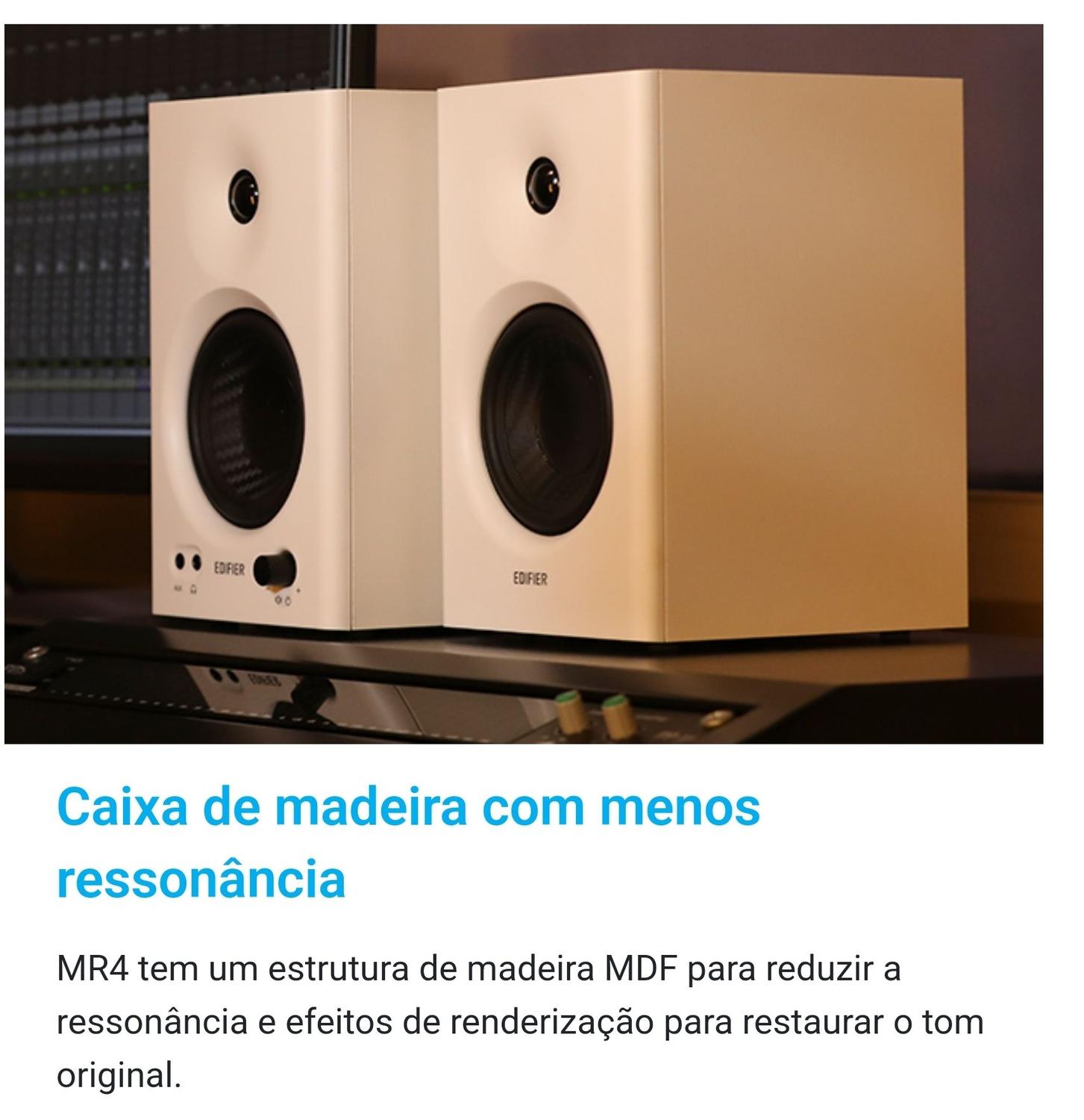 Edifier MONITOR DE ÁUDIO MR4 42W RMS BRANCO | Amazon.com.br
