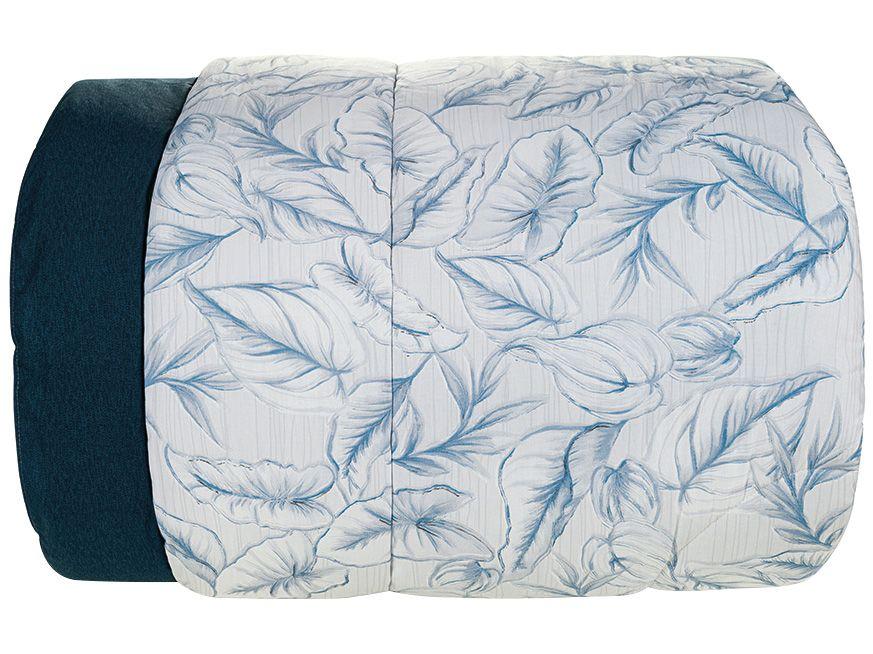 Edredom King Karsten 100% Algodão 200 Fios Arboris Branco e Azul