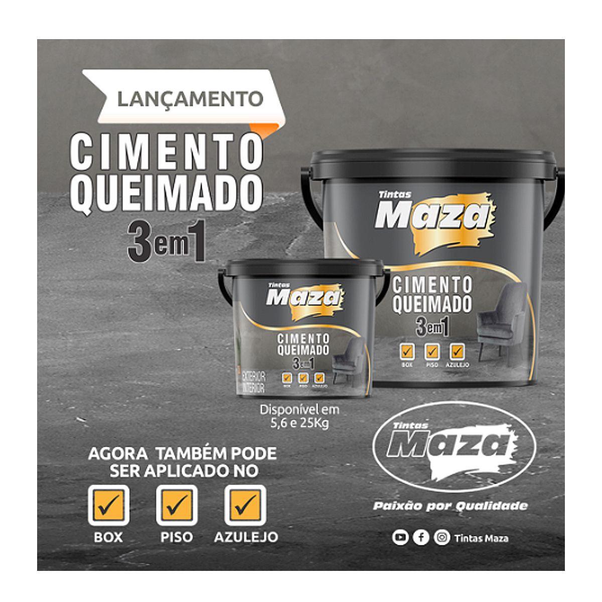 Imagem de Efeito Cimento Queimado 3 Em 1 P/ Box Piso Azulejo 5,6kg