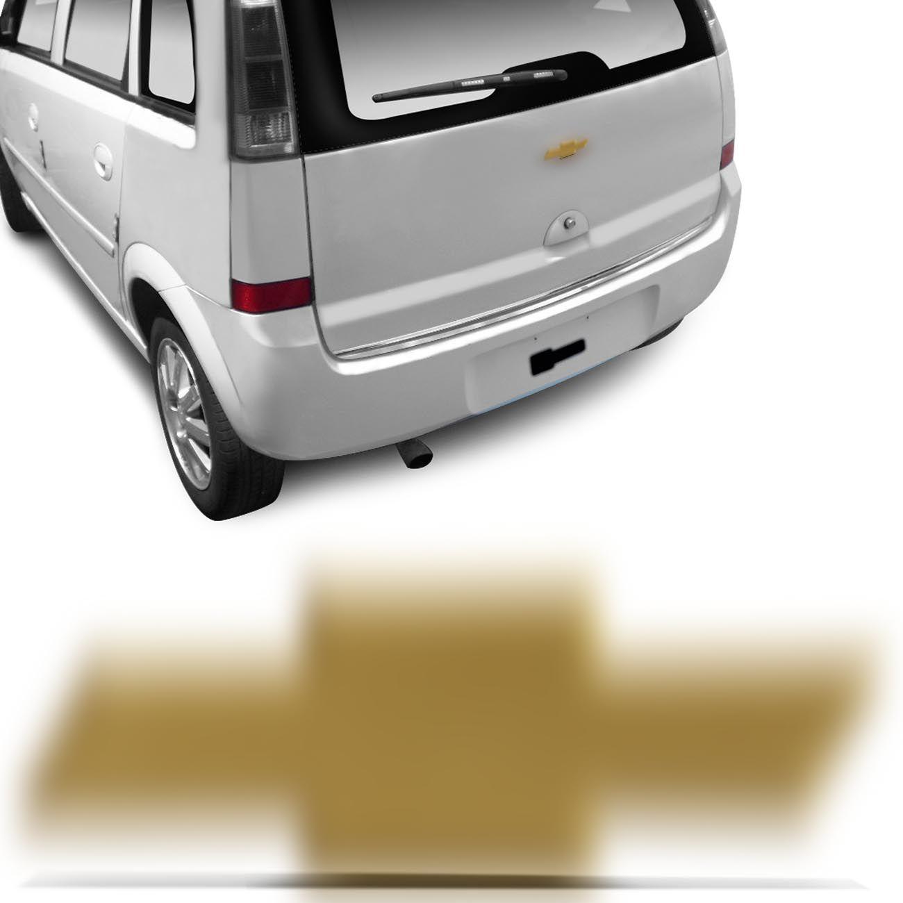 Emblema Adesivo Chevrolet Gravata Dourado Porta Malas Meriva 01 A