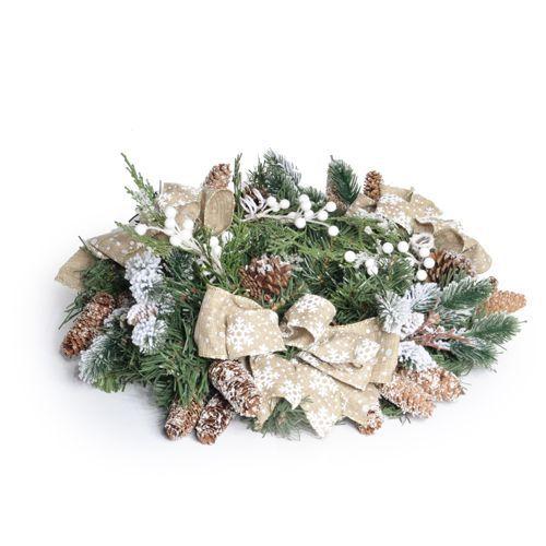 Enfeite Arranjo Natal de Mesa Detalhes Bege e Branco 40cm - Cromus -  Decoração de Natal para Casa - Magazine Luiza