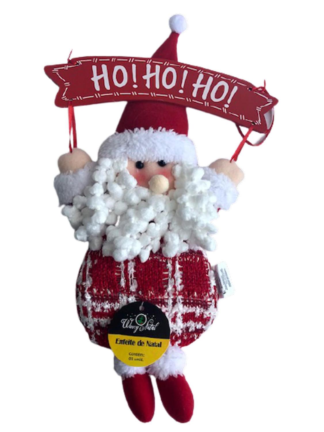 Enfeite Natalino De Pendurar Ho Ho Ho Papai Noel Decorativo em