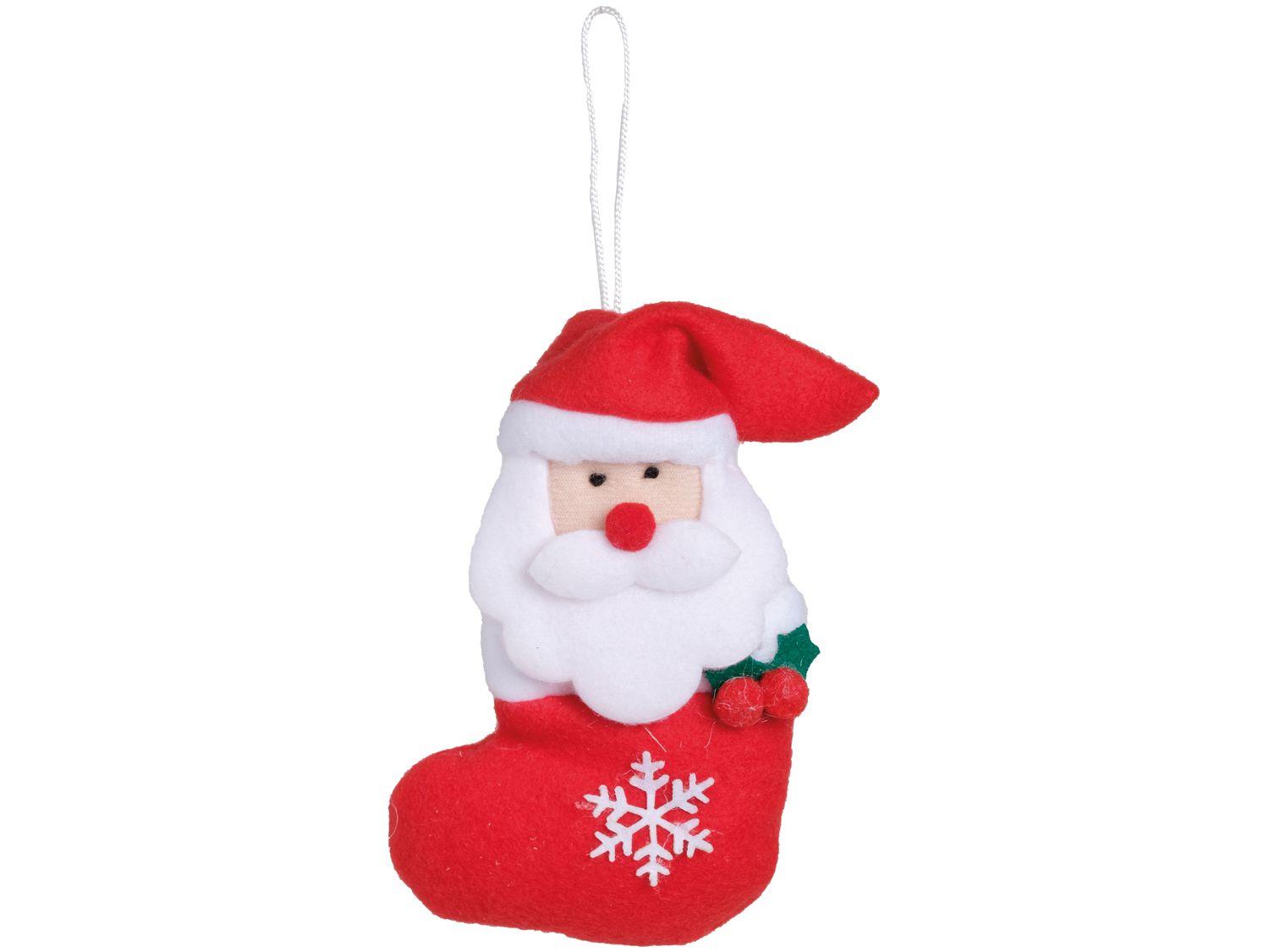 Enfeite Papai Noel 13cm Cromus Mini Noel na Meia