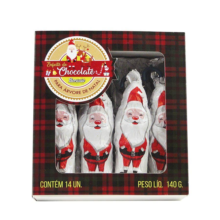 Enfeite Papai Noel de Chocolate ao Leite com 14 unidades Borússia  Chocolates - Borússia Chocolates - Boneco Papai Noel - Magazine Luiza
