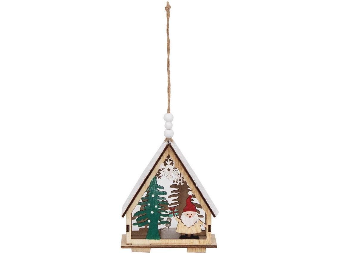 Enfeite para Árvore de Natal Casa de Madeira