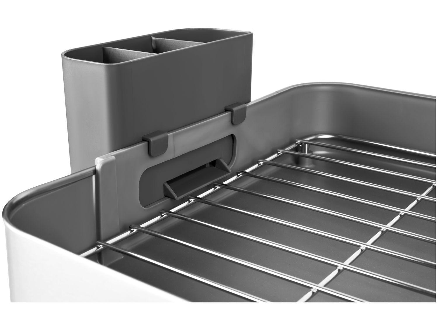 Escorredor de Louça Inox Tramontina Plurale Cinza 10 Pratos com Porta Talheres