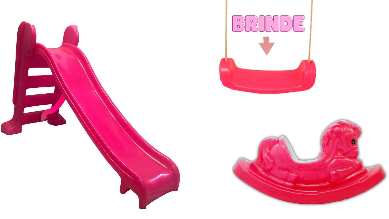 Imagem de Escorregador Médio 3 Degraus Cor ExclusivaBalanço Prancha Gangorra Cavalinho Balanço Kids