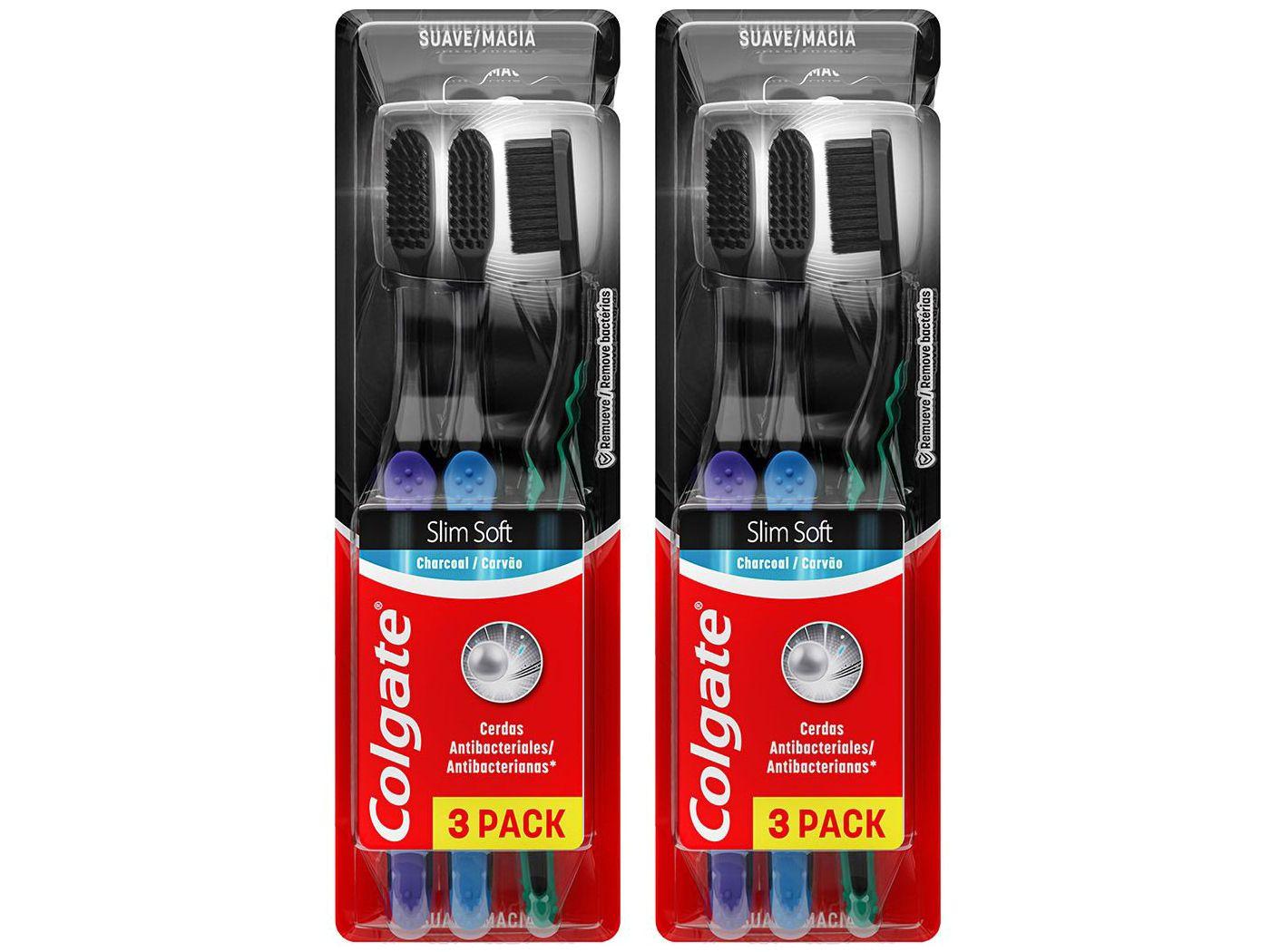 Escova de Dente Colgate Slim Soft Black 6 Unidades