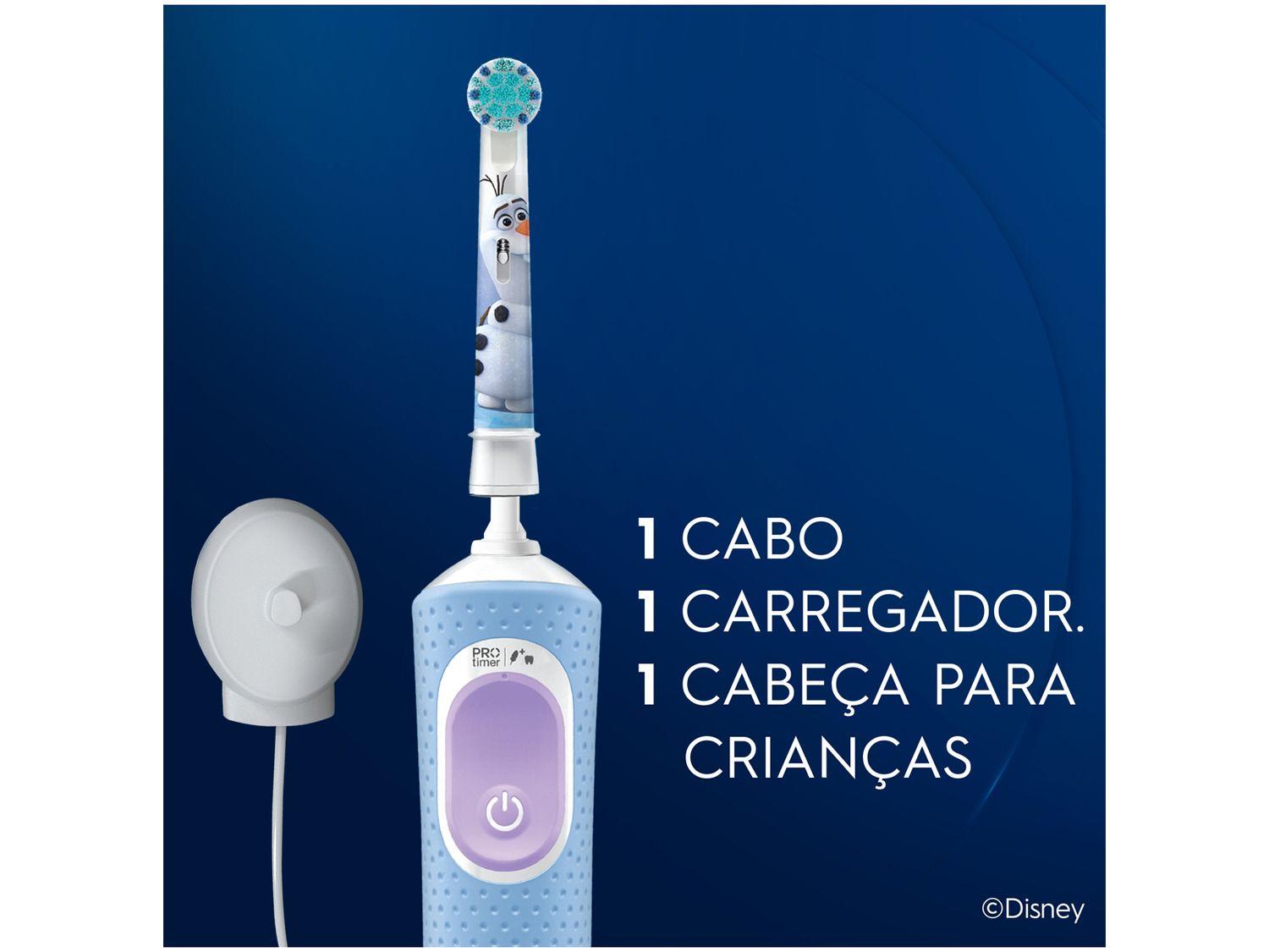 Imagem de Escova de Dente Elétrica Recarregável Infantil Oral-B Vitality Frozen com Refil