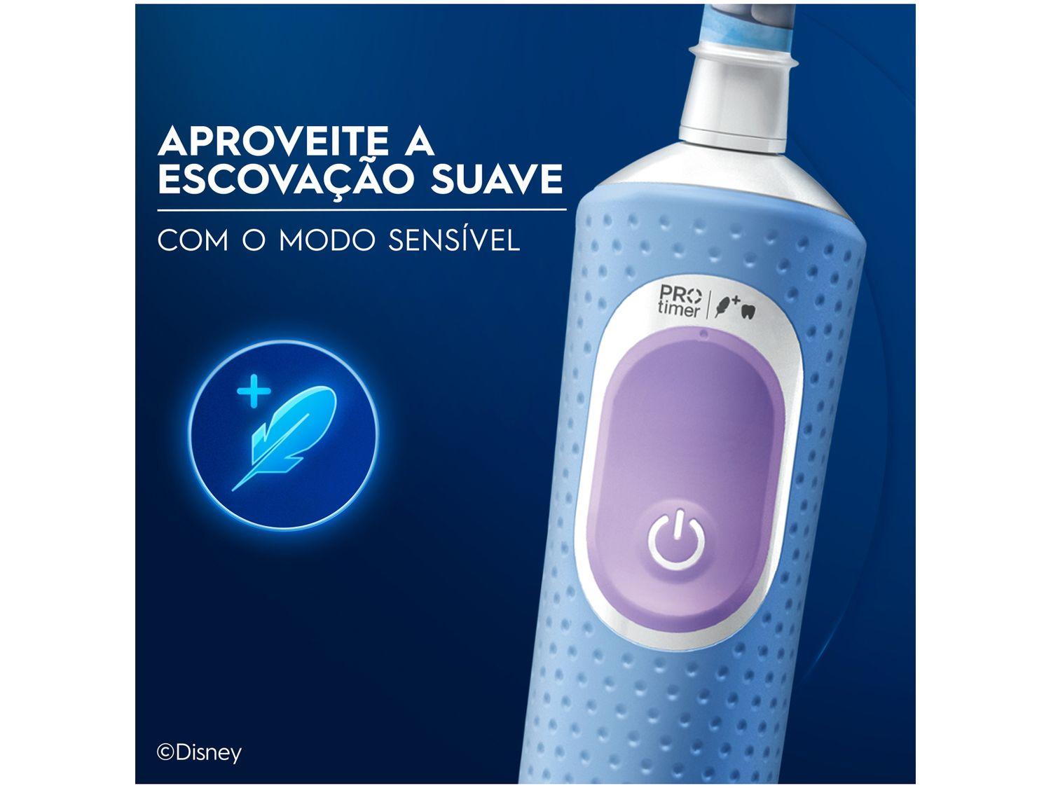 Imagem de Escova de Dente Elétrica Recarregável Infantil Oral-B Vitality Frozen com Refil