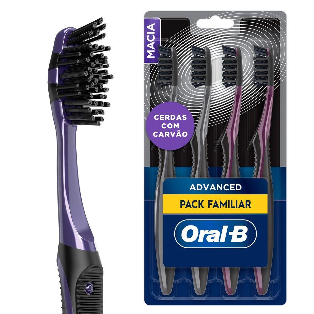 Escova de Dente Oral-B 5 Ações com Carvão 4 Unidades