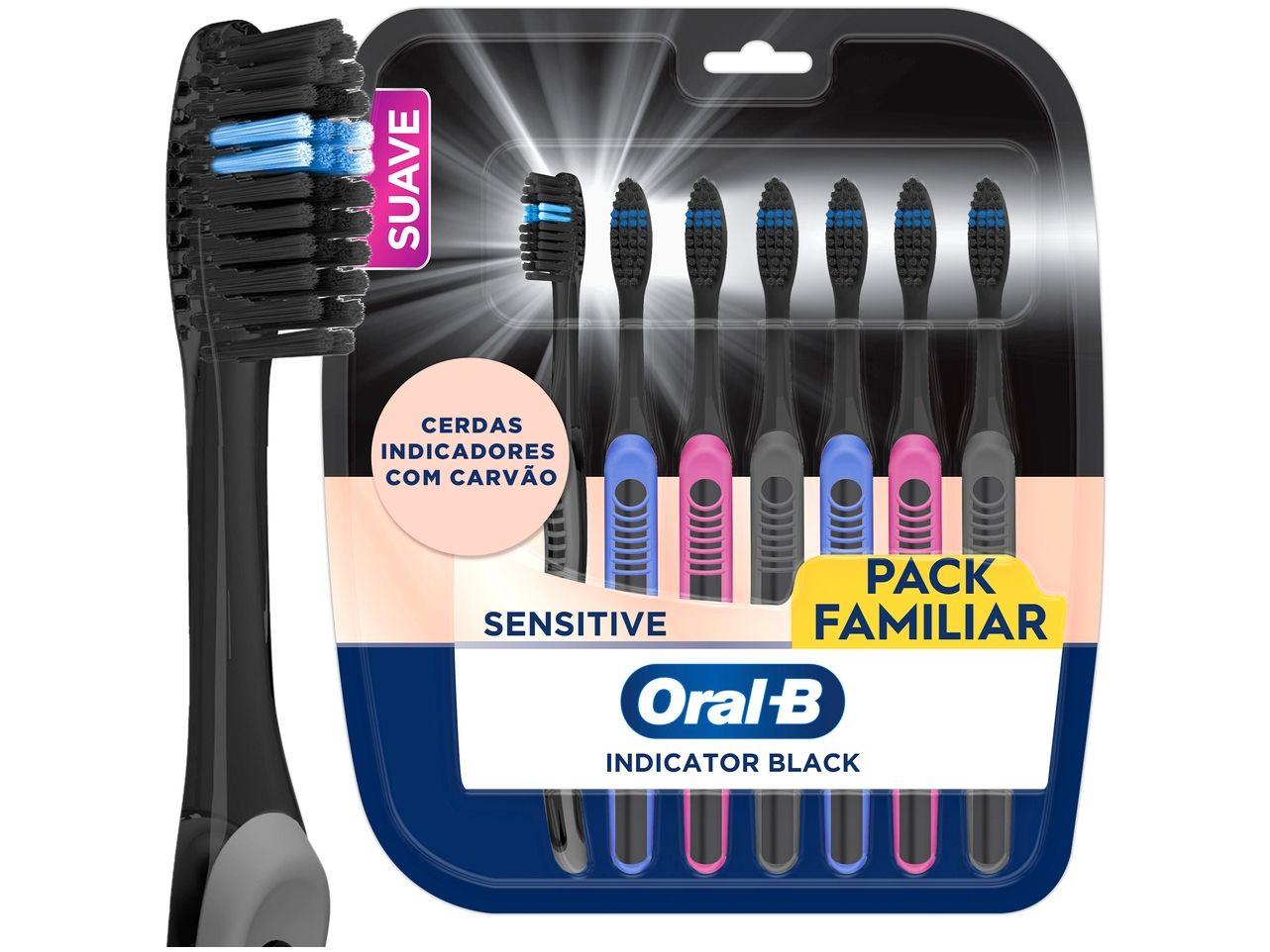 Escova de Dente Oral-B Indicator Black 7 Unidades