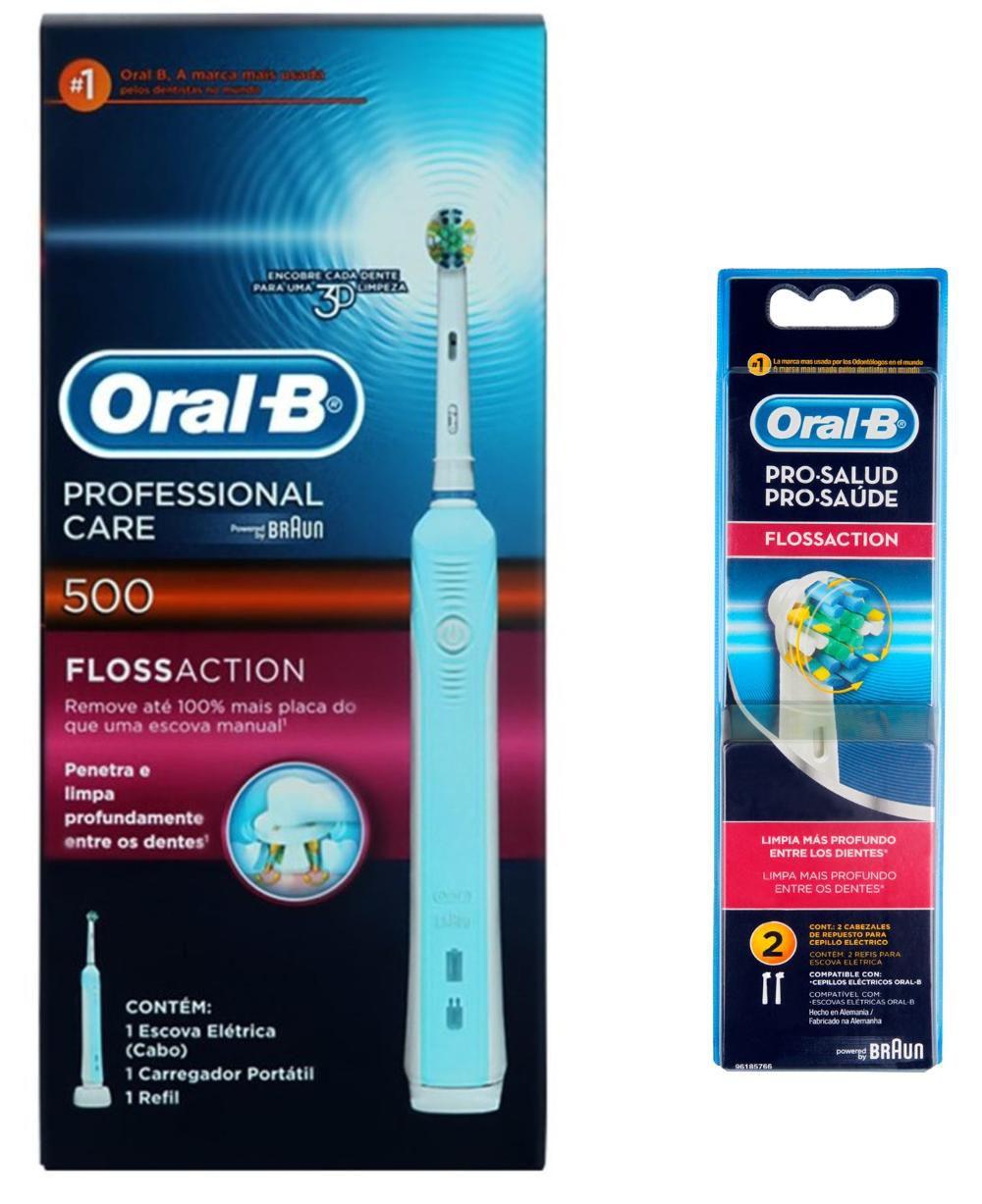 Escova Elétrica OralB Professional Care 500 D16 110v + Refil Floss