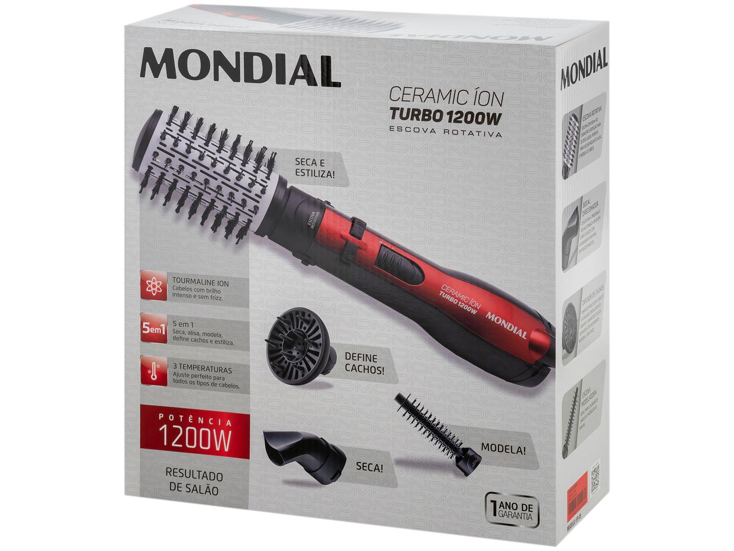 Escova Rotativa Mondial Ceramic Íon Turbo